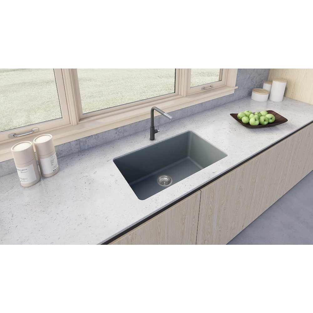 30-inch Fireclay Undermount / Drop-in Topmount Kitchen Sink Single Bowl. Picture 5