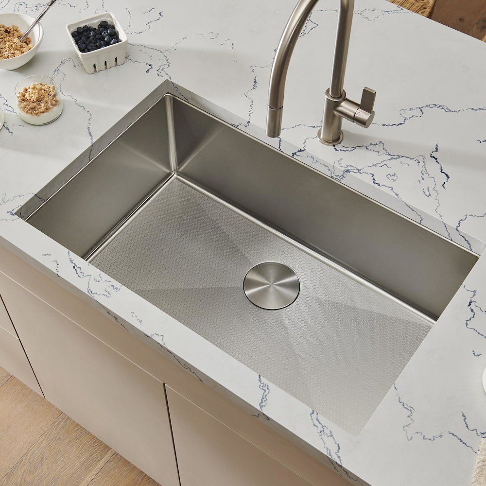30-inch Scratch Resistant Embossed Texture Kitchen Sink Stainless Steel. Picture 2