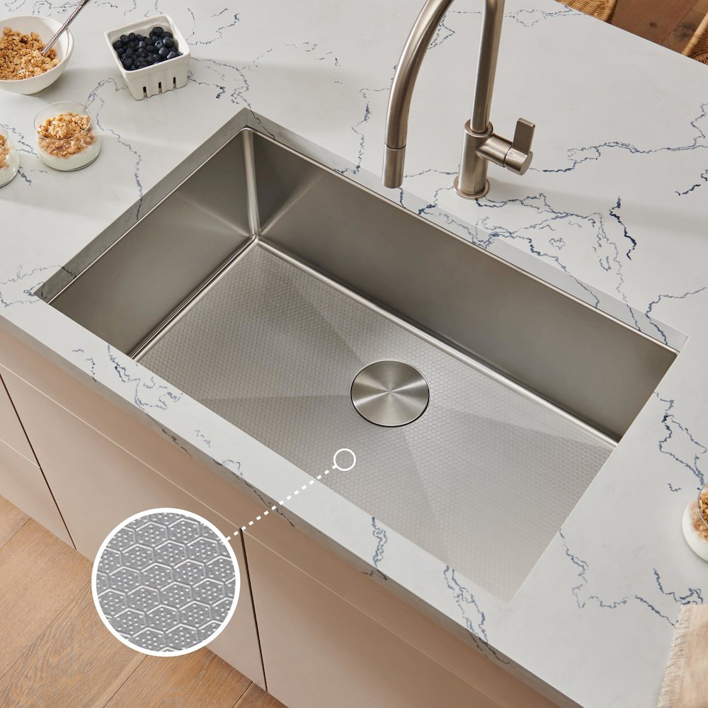 30-inch Scratch Resistant Embossed Texture Kitchen Sink Stainless Steel. Picture 6