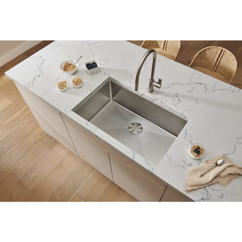 30-inch Scratch Resistant Embossed Texture Kitchen Sink Stainless Steel. Picture 8