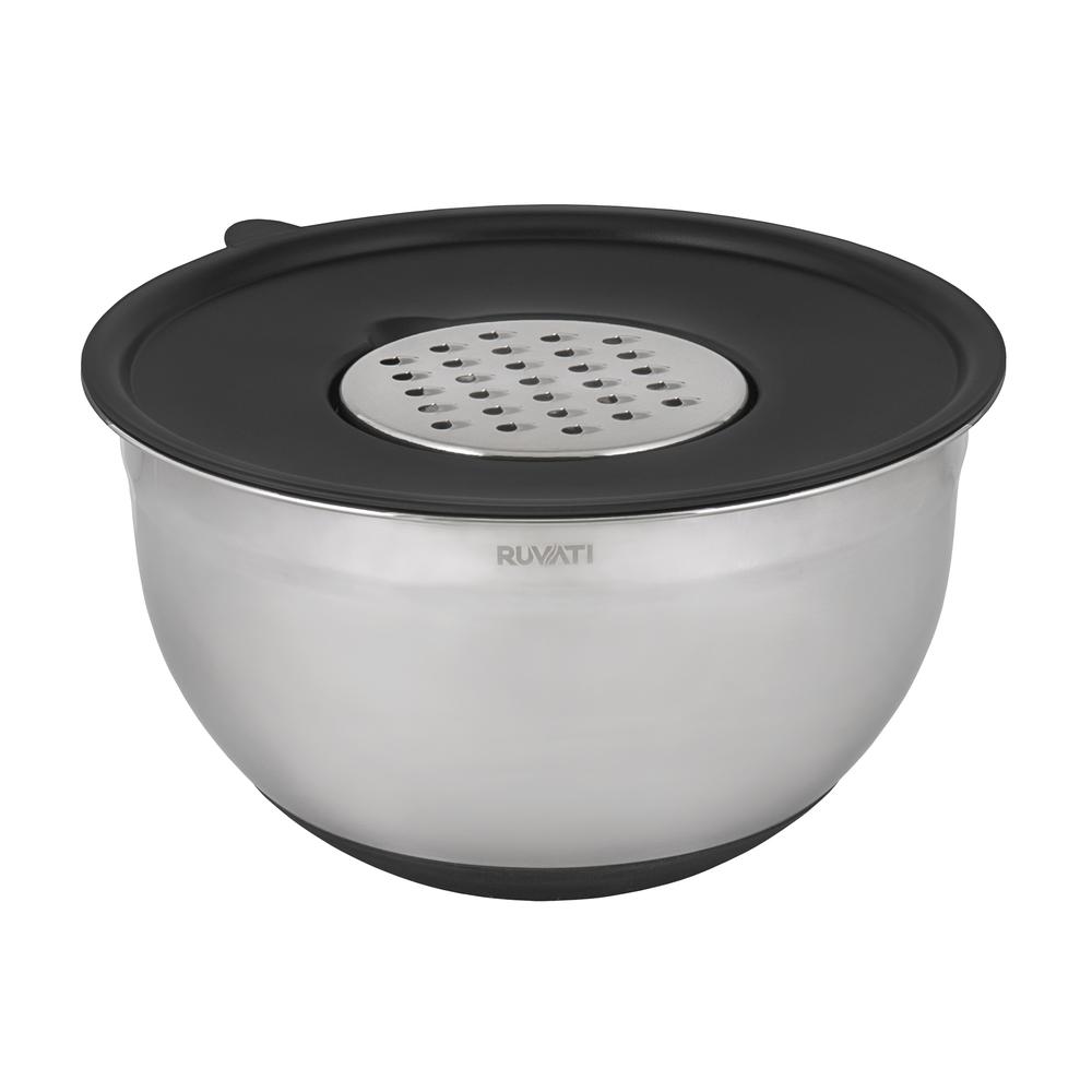 Ruvati 5 quart mixing bowl and colander set with grater attachments (6 piece set) - RVA1255. Picture 3