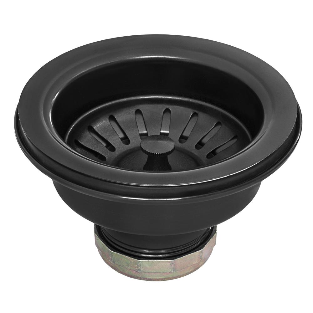 Ruvati Kitchen Sink Strainer Drain Assembly Gunmetal Black Stainless Steel. Picture 1