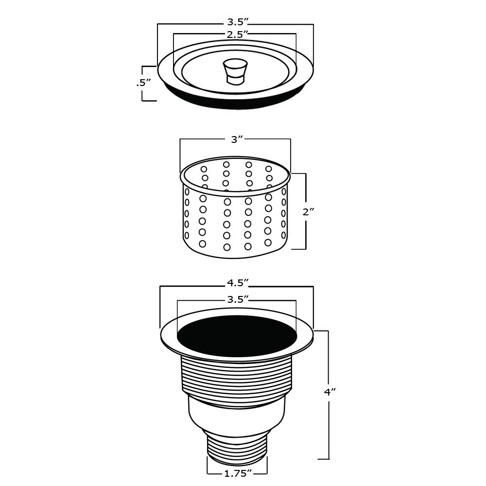 Ruvati  Kitchen Sink Basket Strainer Stainless Steel. Picture 8