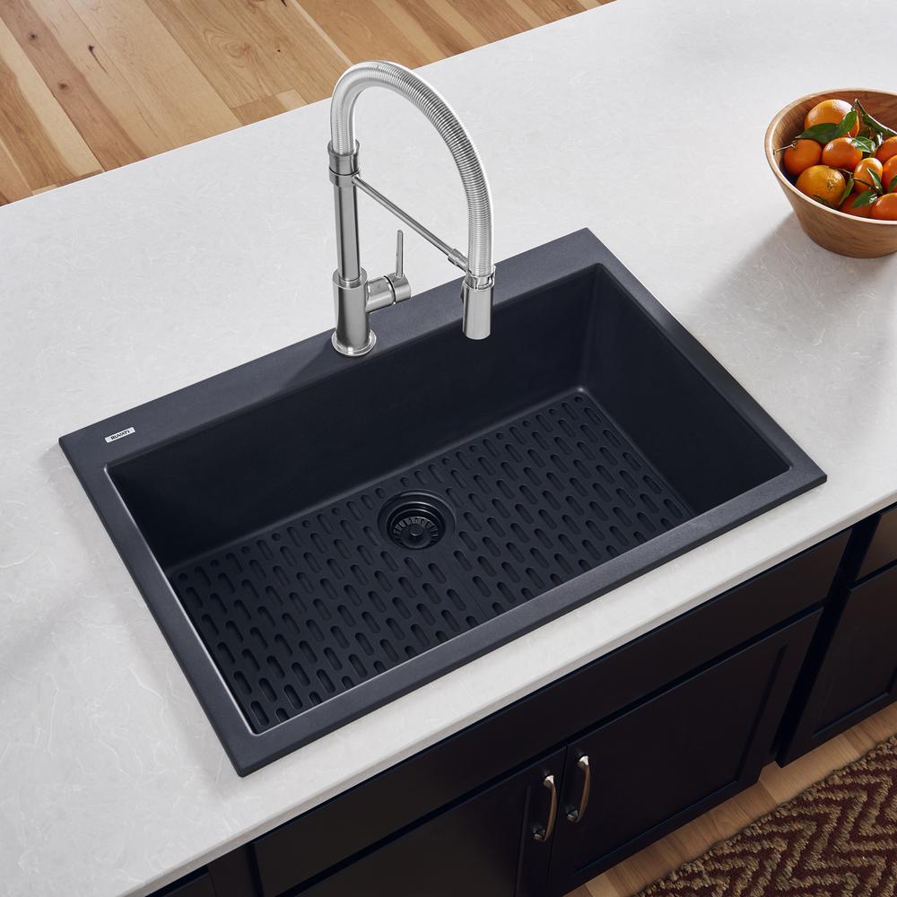 Ruvati Kitchen Sink Basket Strainer Drain Assembly Matte Black. Picture 5