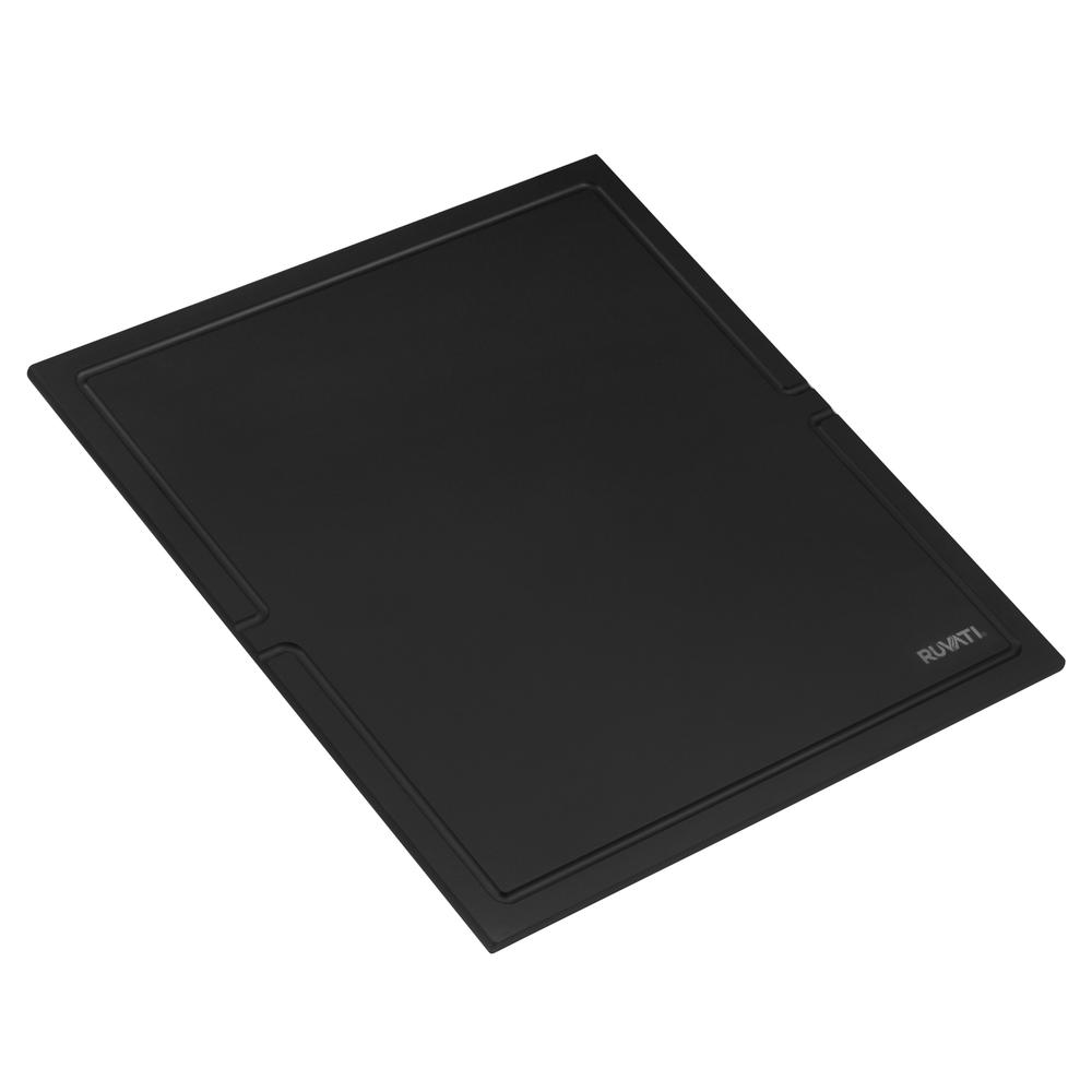 Ruvati 17 x 16 inch Solid Wood Dual-Tier Replacement Cutting Board. Picture 7