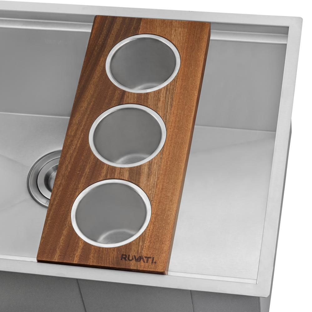 Ruvati Condiment Tray 3 Bowl Serving Board for Workstation Sinks (complete set). Picture 5