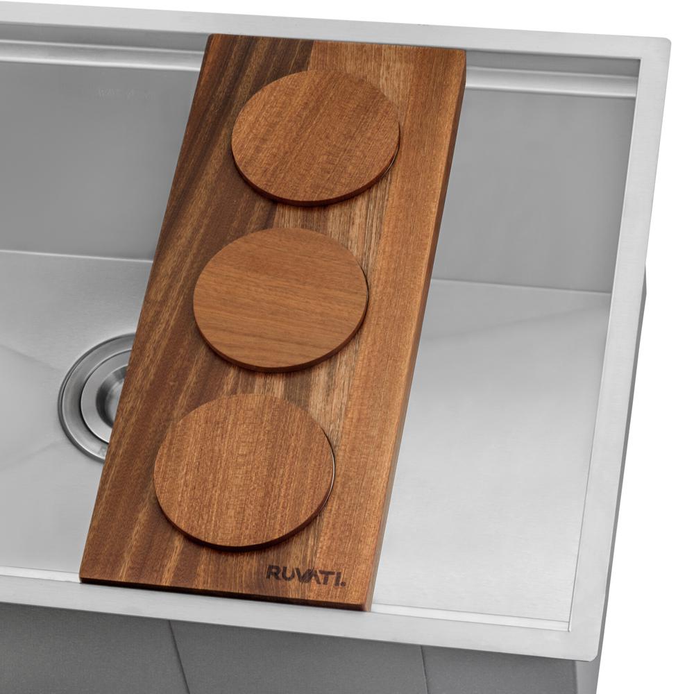 Ruvati Condiment Tray 3 Bowl Serving Board for Workstation Sinks (complete set). Picture 6