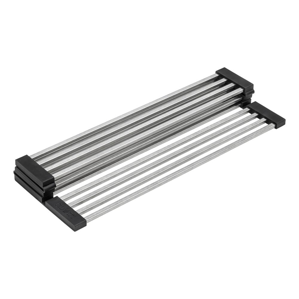 Ruvati Stainless Steel and Silicone Foldable Drying Rack. Picture 1