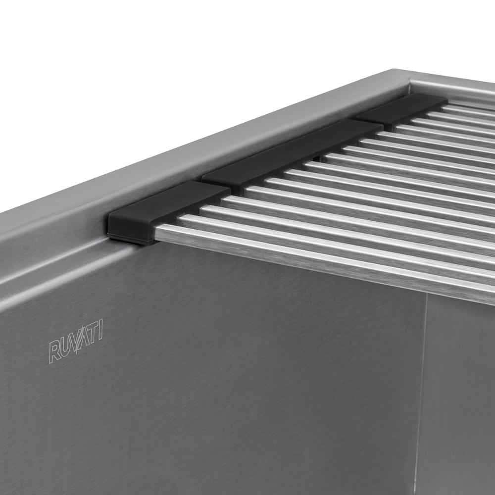 Ruvati Stainless Steel and Silicone Foldable Drying Rack. Picture 2