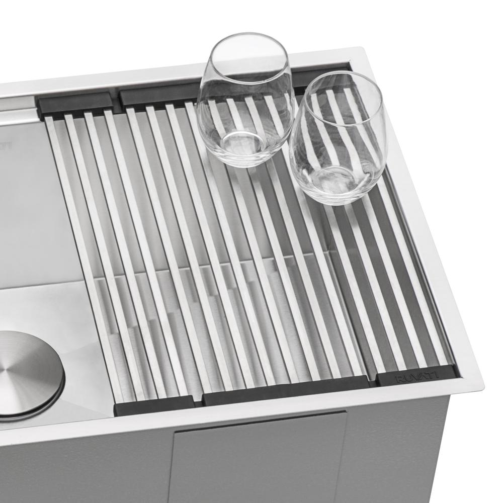 Ruvati Stainless Steel and Silicone Foldable Drying Rack. Picture 4