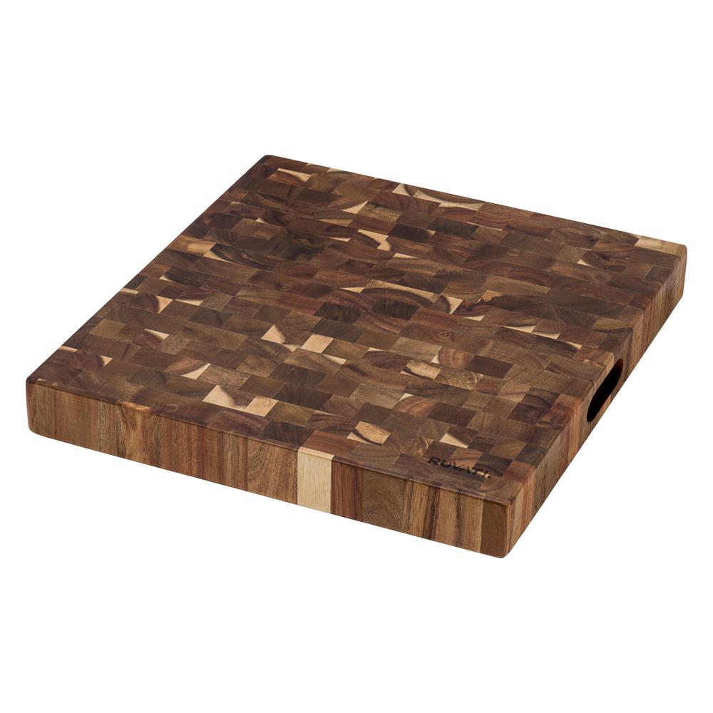 Ruvati 17 x 16 x 2 inch thick End-Grain Acacia Cutting Board. Picture 2