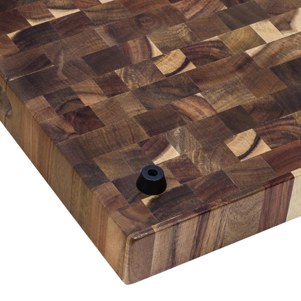 Ruvati 17 x 16 x 2 inch thick End-Grain Acacia Cutting Board. Picture 5
