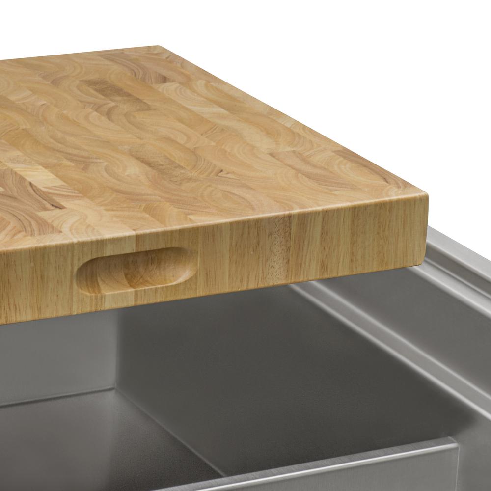Ruvati 17 x 16 x 2 inch thick End-Grain French Oak Cutting Board. Picture 3