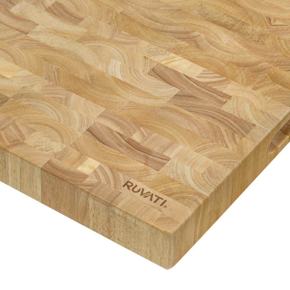 Ruvati 17 x 16 x 2 inch thick End-Grain French Oak Cutting Board. Picture 4