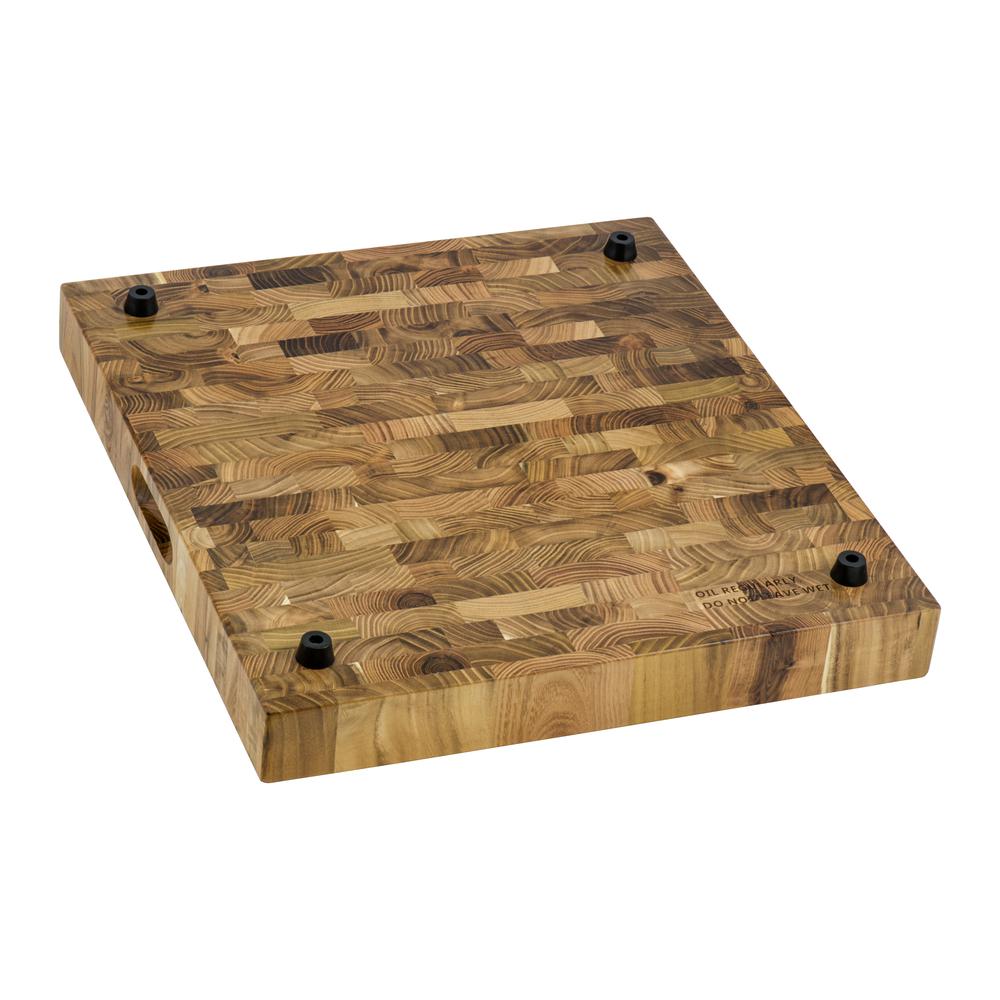 Ruvati 17 x 16 x 2 inch thick End-Grain Teak Workstation Cutting Board. Picture 2