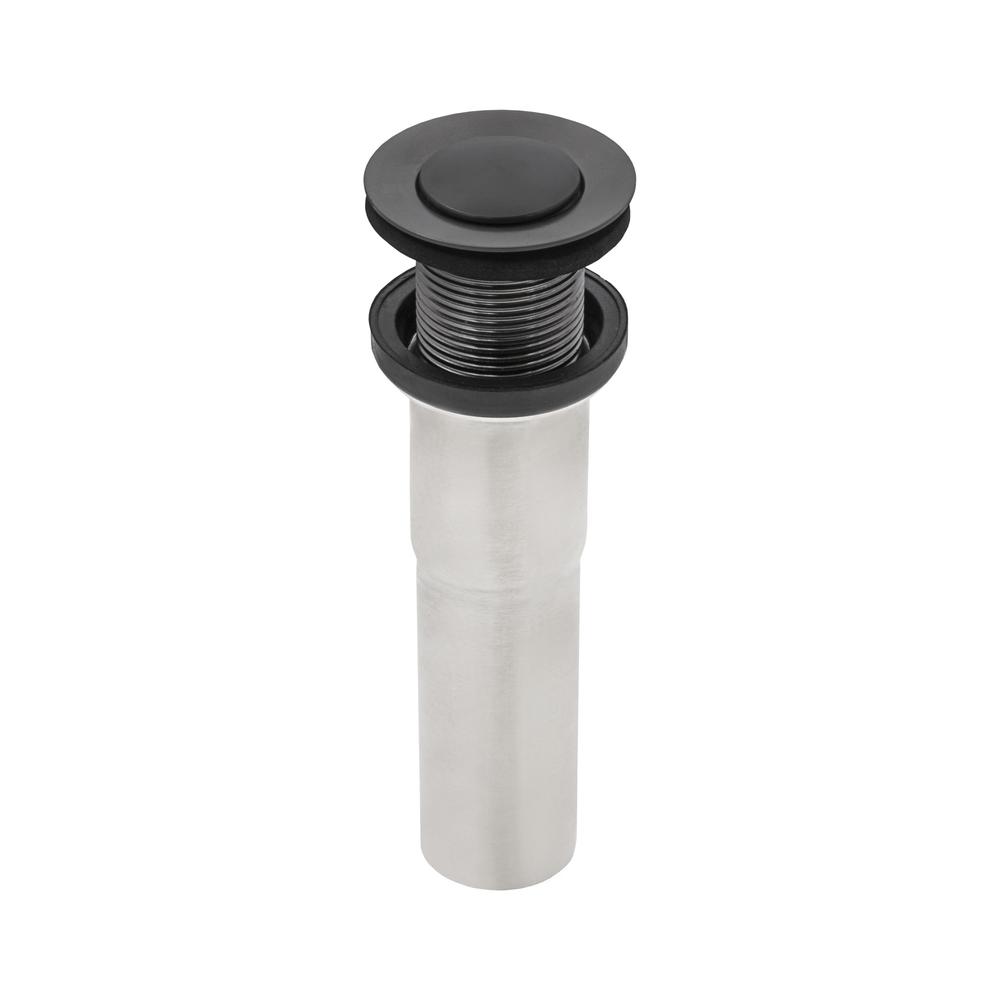 Ruvati Push Pop-up Drain for Bathroom Sinks without Overflow - Gunmetal Black Stainless Steel - RVA5103BL. Picture 1