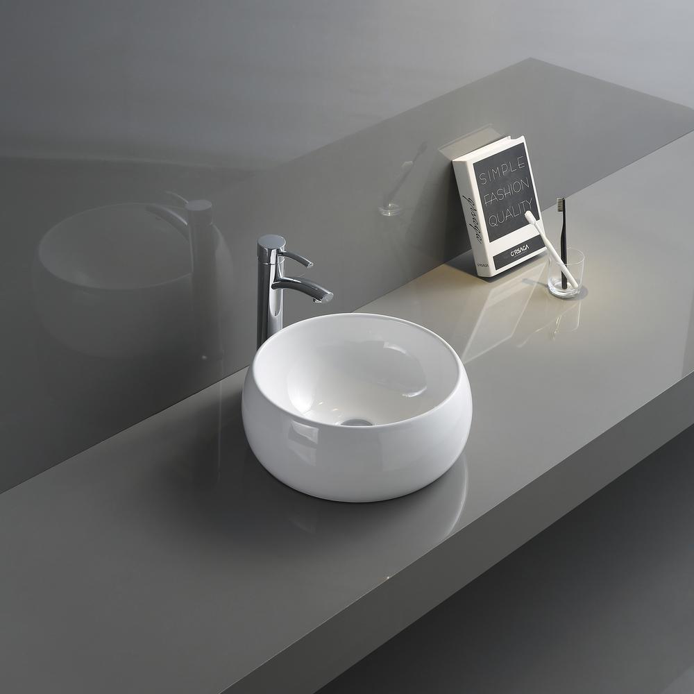 Ruvati 12 inch Bathroom Vessel Sink Round. Picture 8