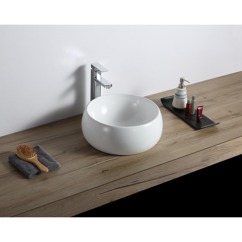 Ruvati 12 inch Bathroom Vessel Sink Round. Picture 7