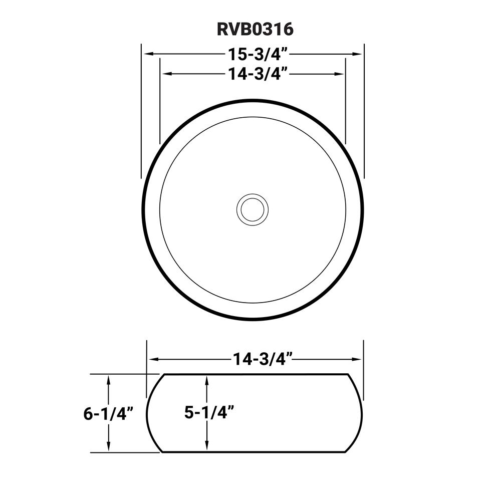 Ruvati 16 inch Bathroom Vessel Sink. Picture 6