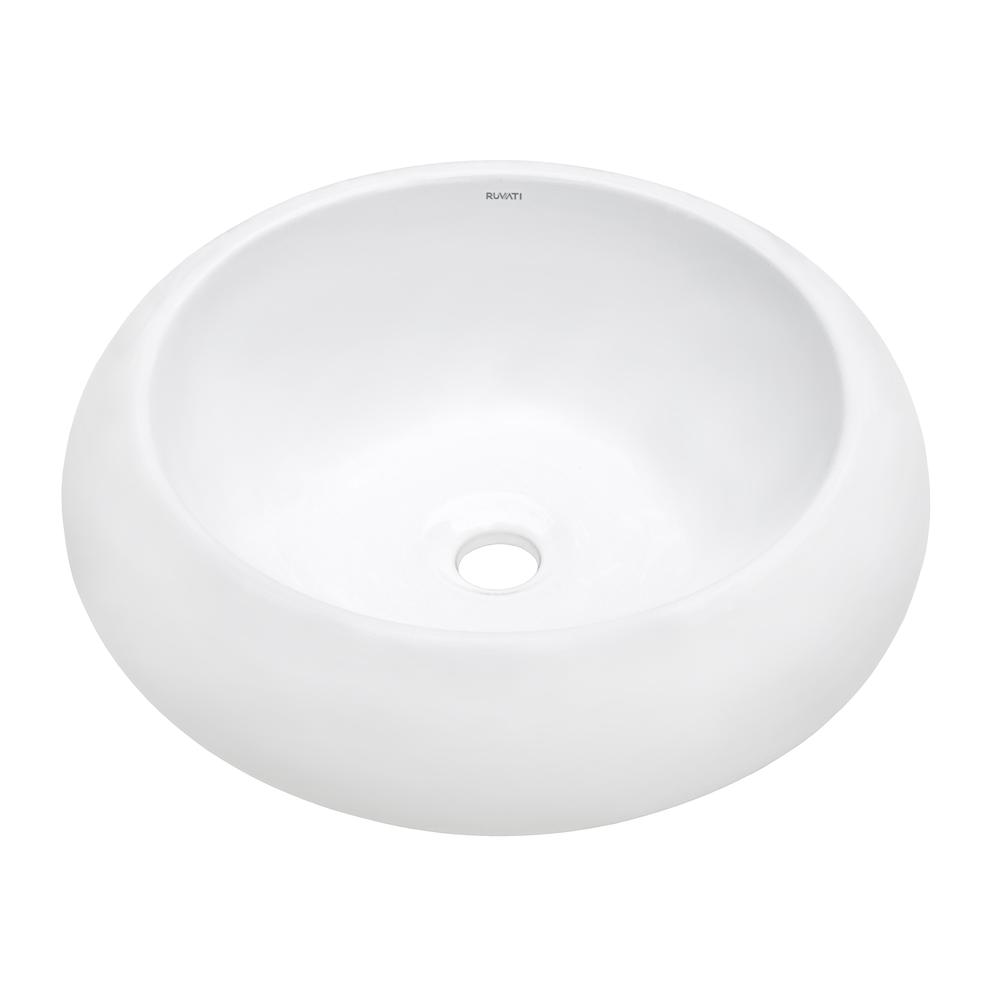 Ruvati 18 inch Round Bathroom Vessel Sink. Picture 2