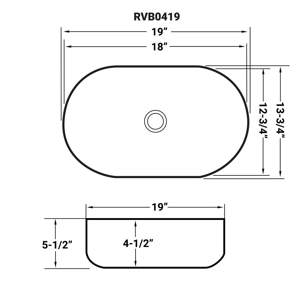 Ruvati 19 x 14 inch Bathroom Vessel Sink. Picture 6
