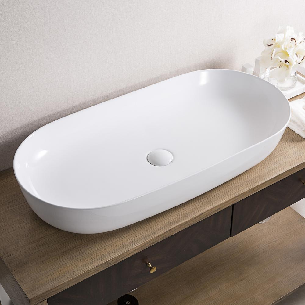Ruvati 32 x 16 inch Bathroom Vessel Sink. Picture 3