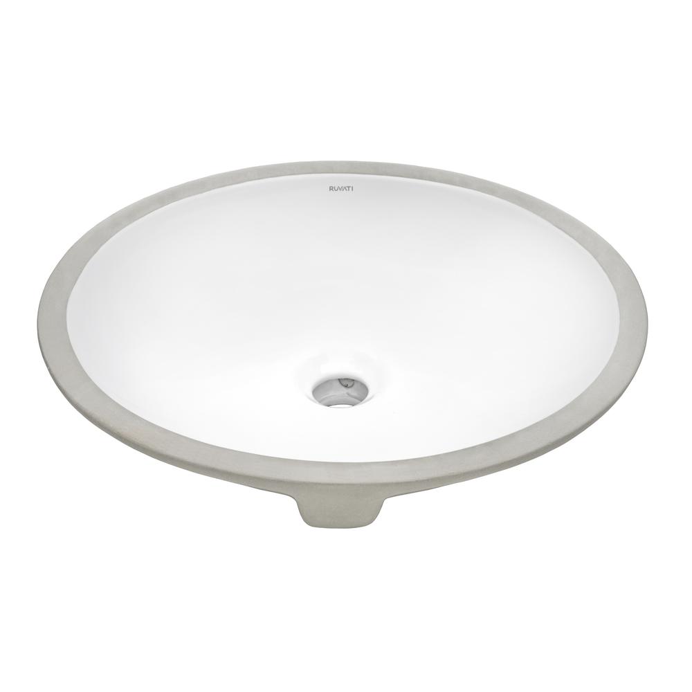 Ruvati 16 x 13 inch Undermount Bathroom Sink White. Picture 1