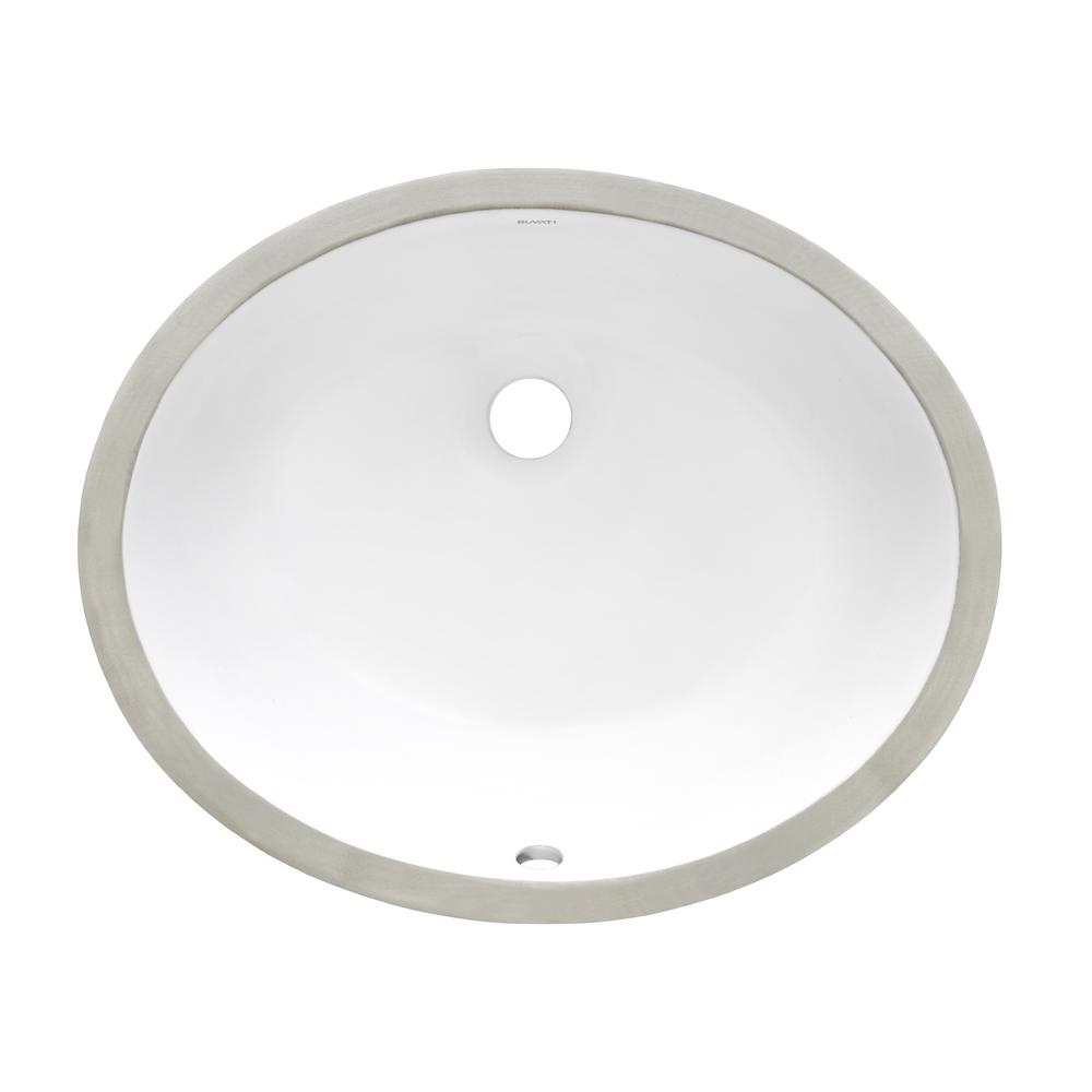 Ruvati 16 x 13 inch Undermount Bathroom Sink White. Picture 2