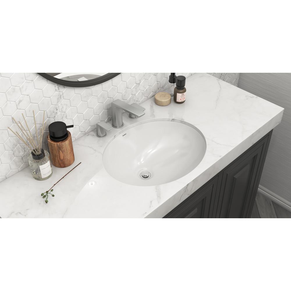 Ruvati 16 x 13 inch Undermount Bathroom Sink White. Picture 8