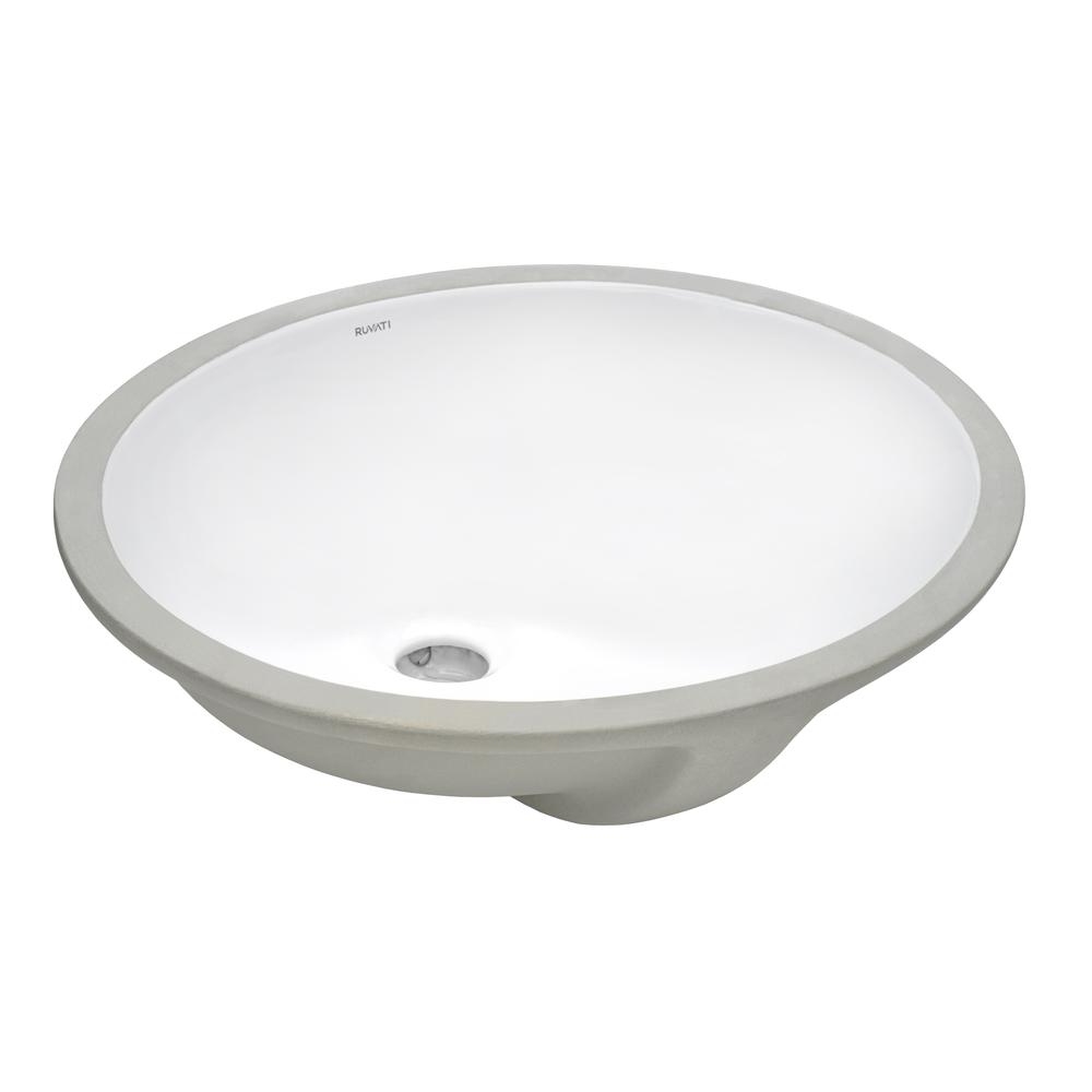 Ruvati 16 x 13 inch Undermount Bathroom Sink White. Picture 3