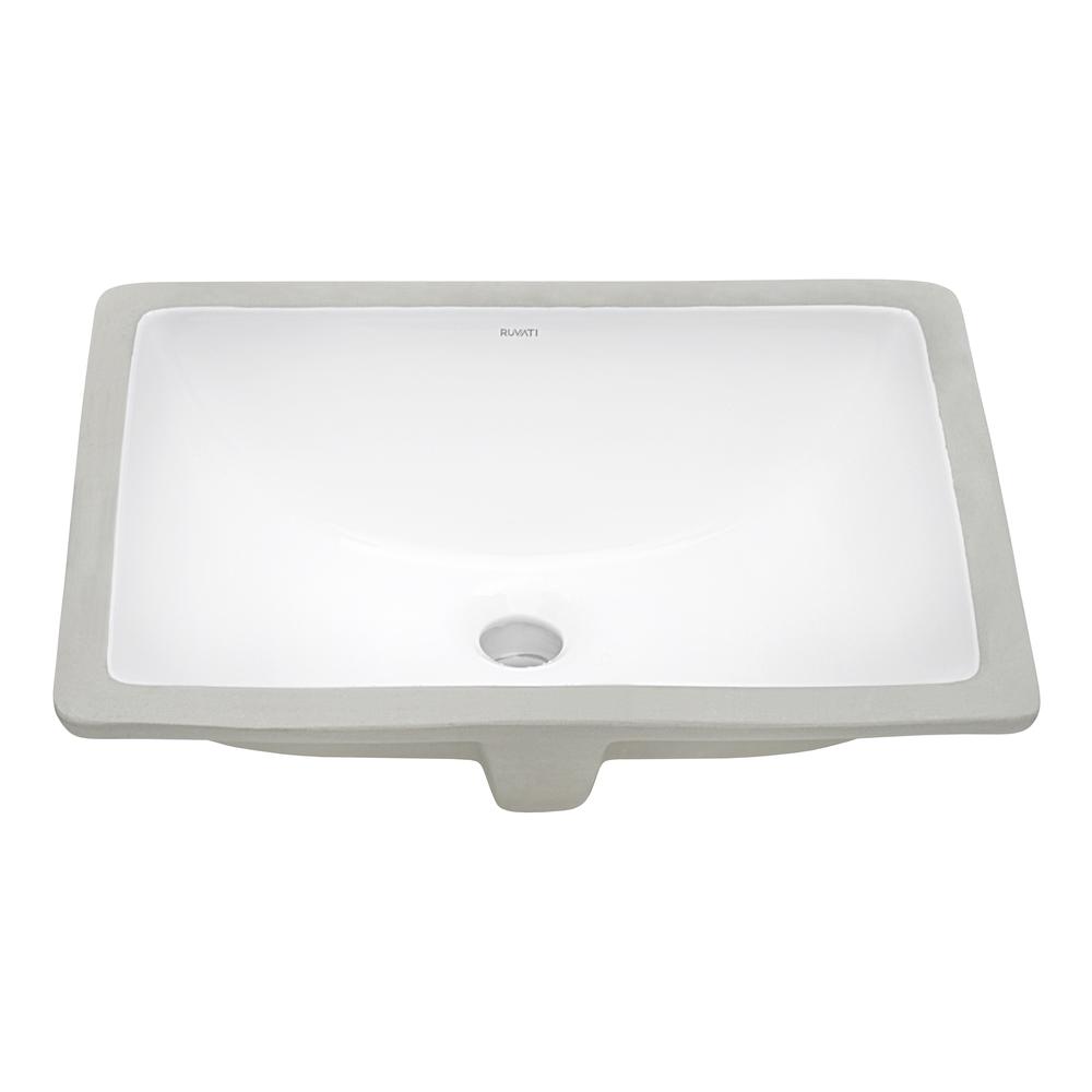 Ruvati 17 x 12 inch Undermount Bathroom Vanity Sink. Picture 3