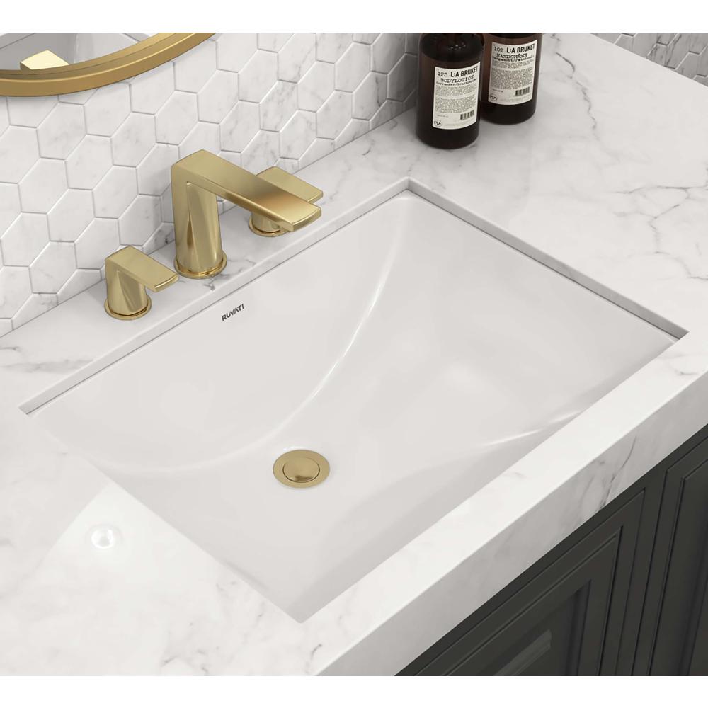 Ruvati 18 x 12 inch Undermount Bathroom Vanity Sink. Picture 7
