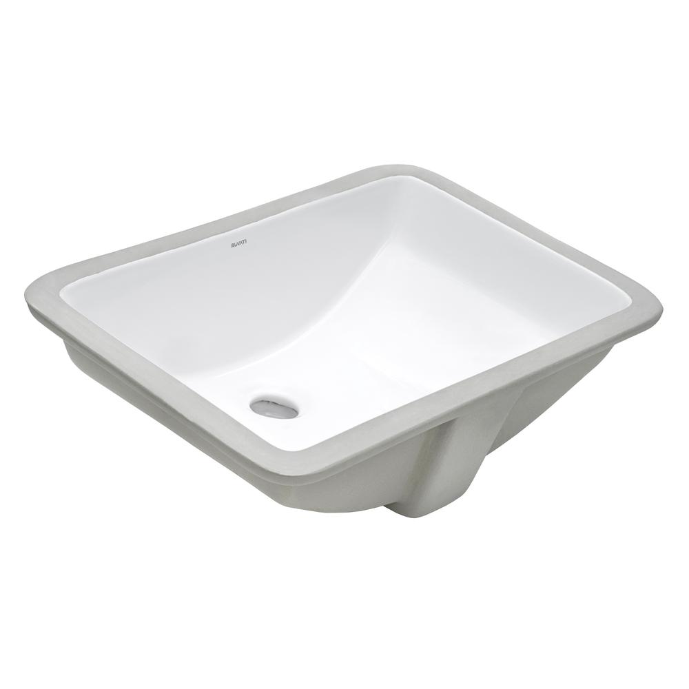 Ruvati 18 x 12 inch Undermount Bathroom Vanity Sink. Picture 3
