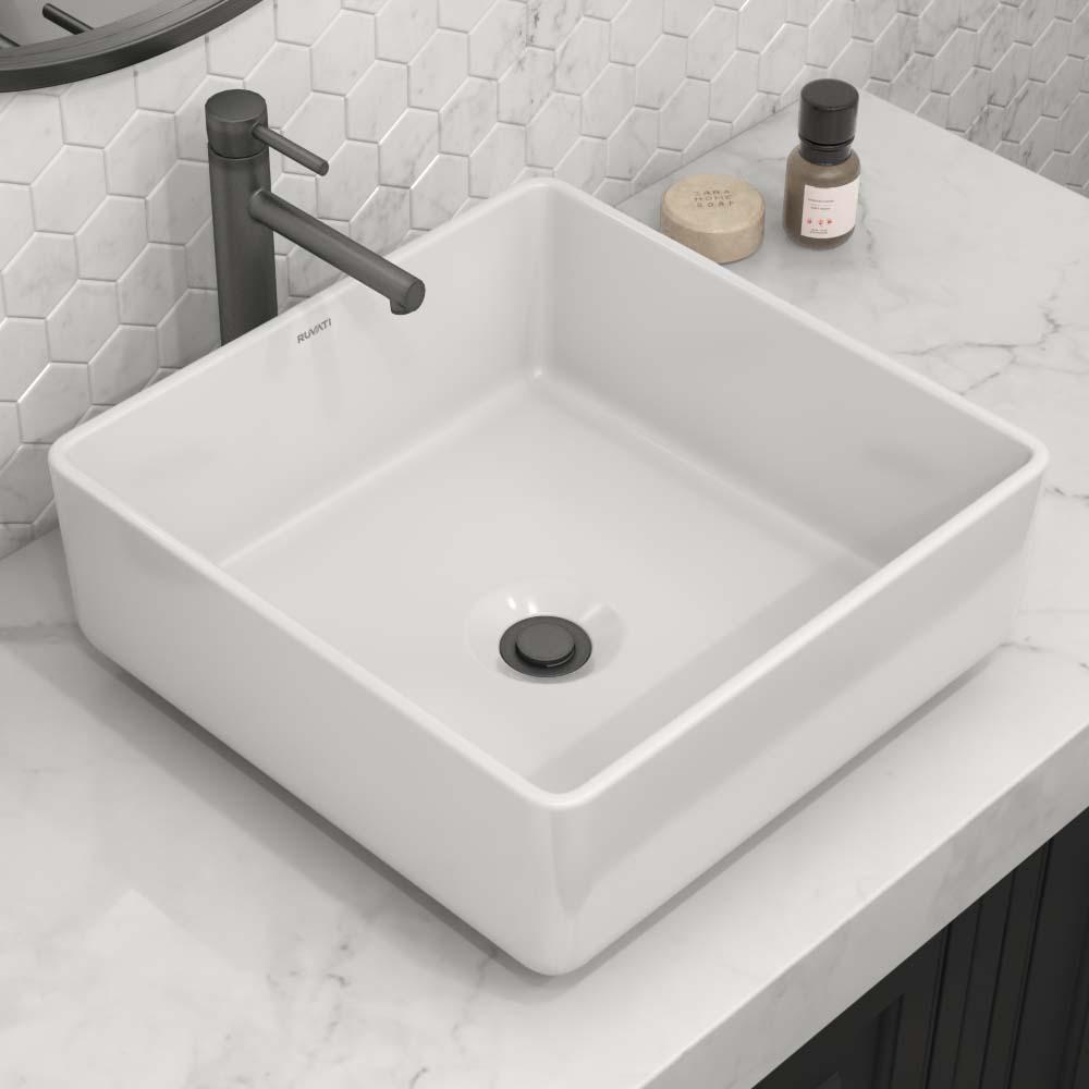 Ruvati 15 x 15 inch Bathroom Vessel Sink. Picture 7