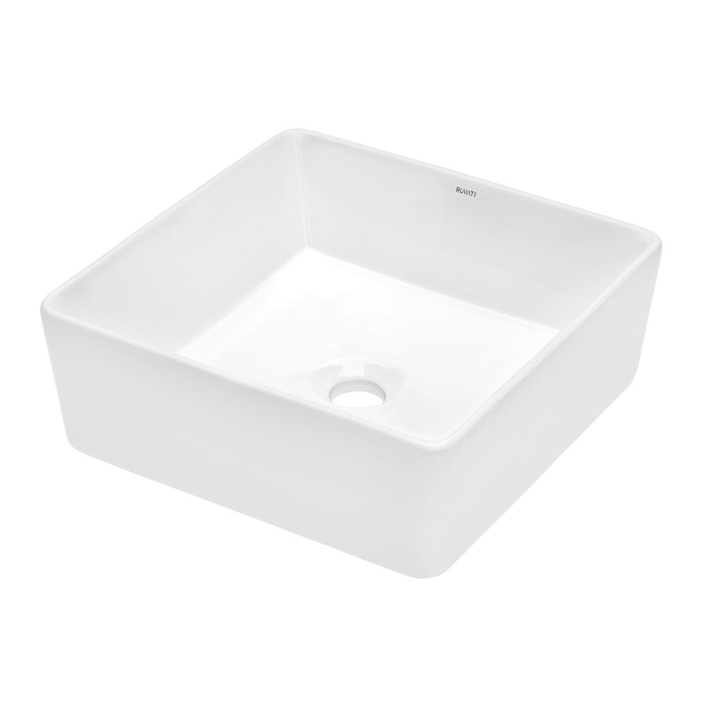 Ruvati 15 x 15 inch Bathroom Vessel Sink. Picture 1