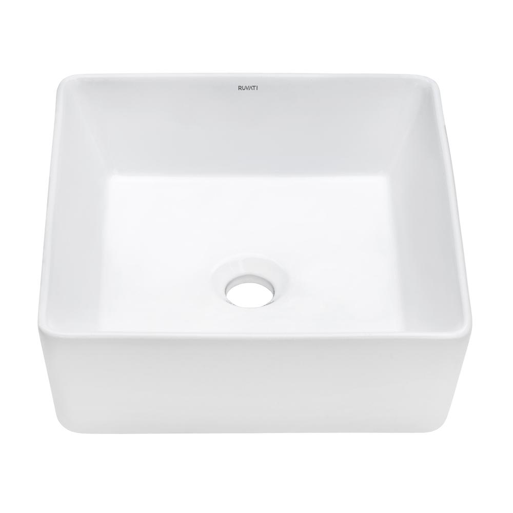 Ruvati 15 x 15 inch Bathroom Vessel Sink. Picture 2