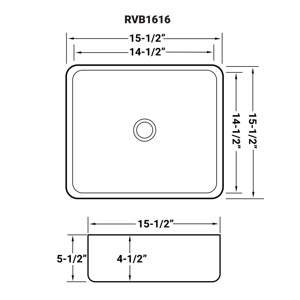Ruvati 15 x 15 inch Bathroom Vessel Sink. Picture 6
