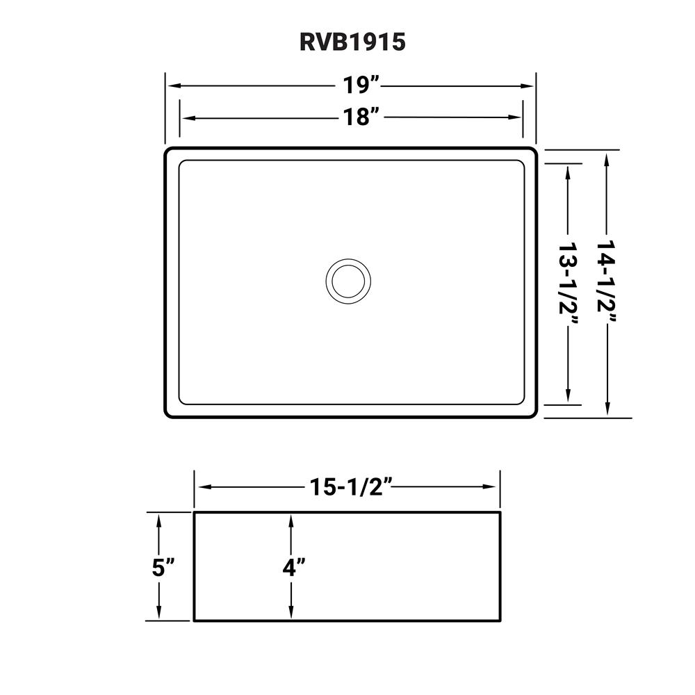 Ruvati 19 x 14 inch Bathroom Vessel Sink. Picture 5