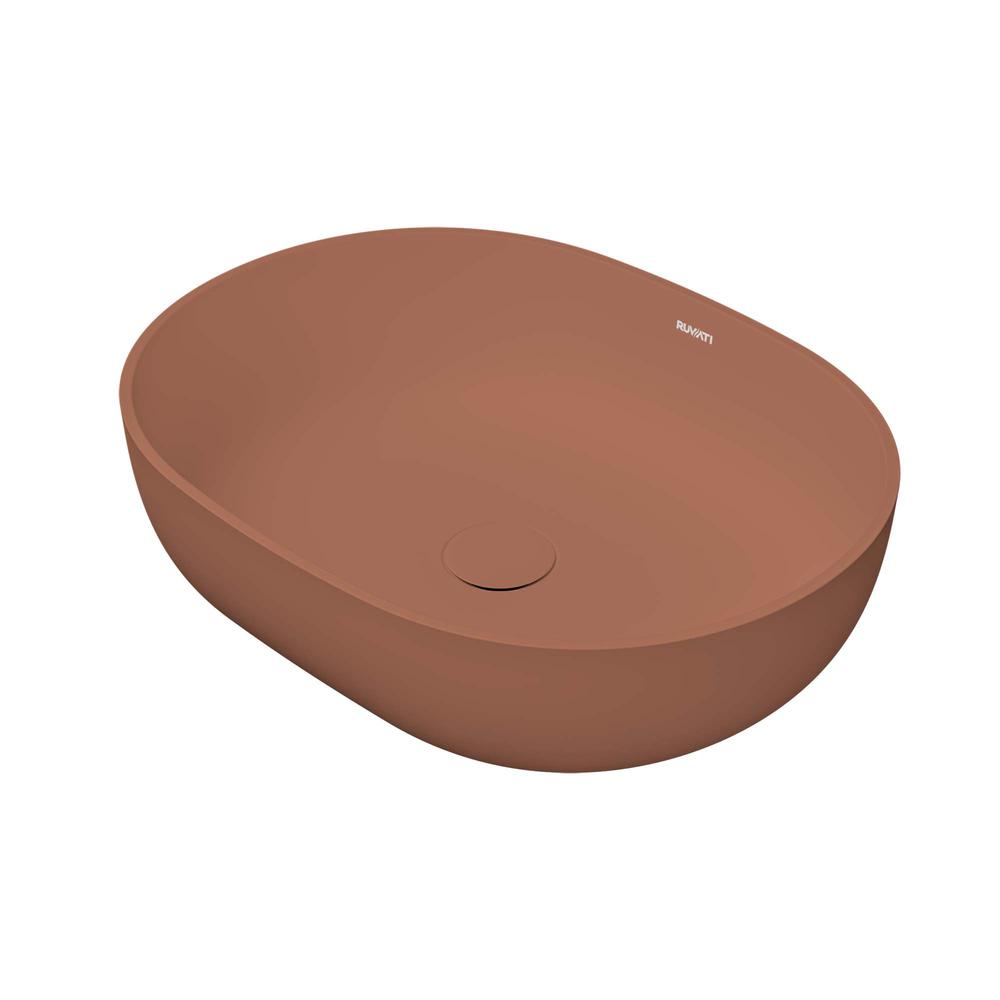 Ruvati 19-inch Sedona Clay Pink epiStone Solid Surface Bathroom Vessel Sink. Picture 1