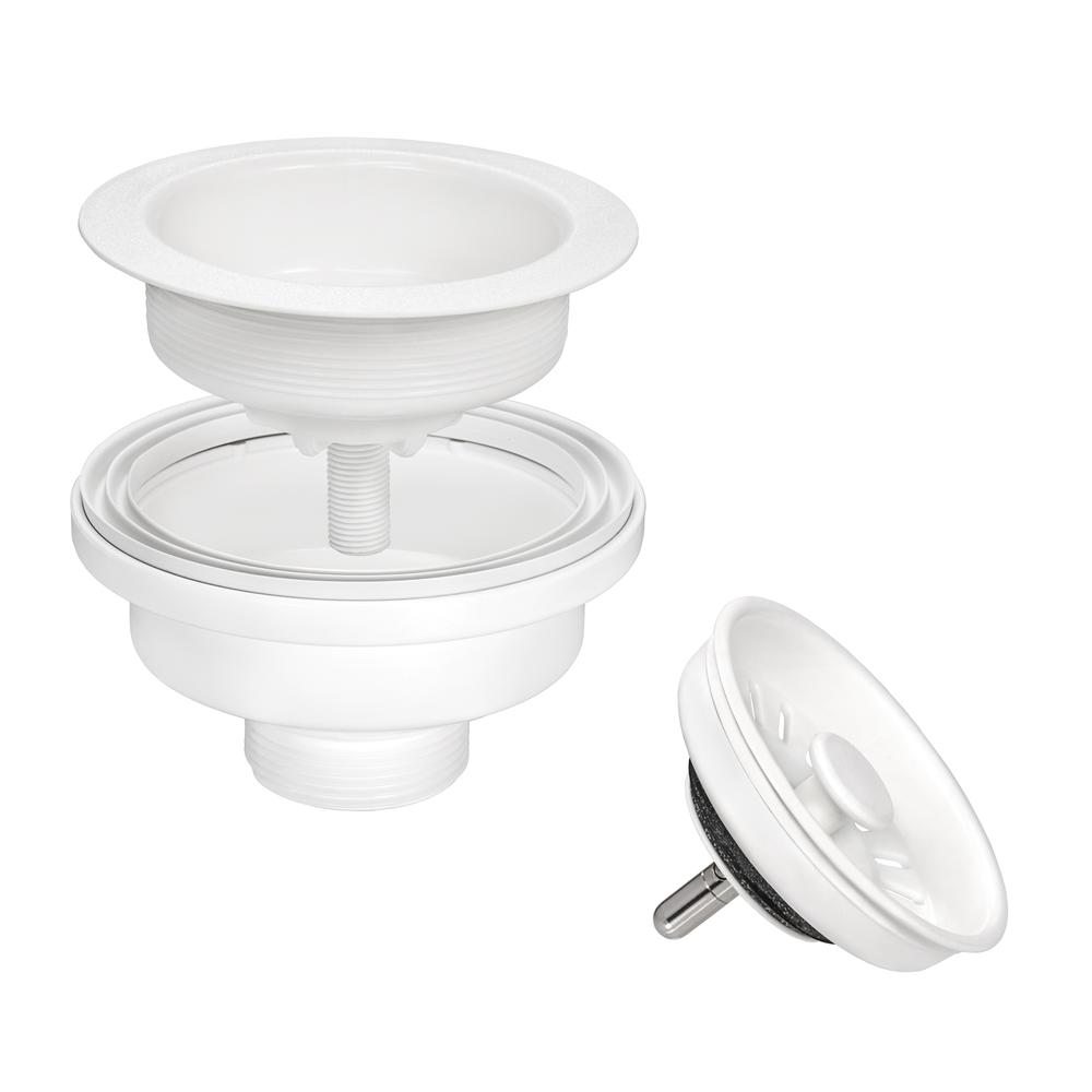Drop-in Topmount Granite Composite Single Bowl Kitchen Sink - Arctic White. Picture 3