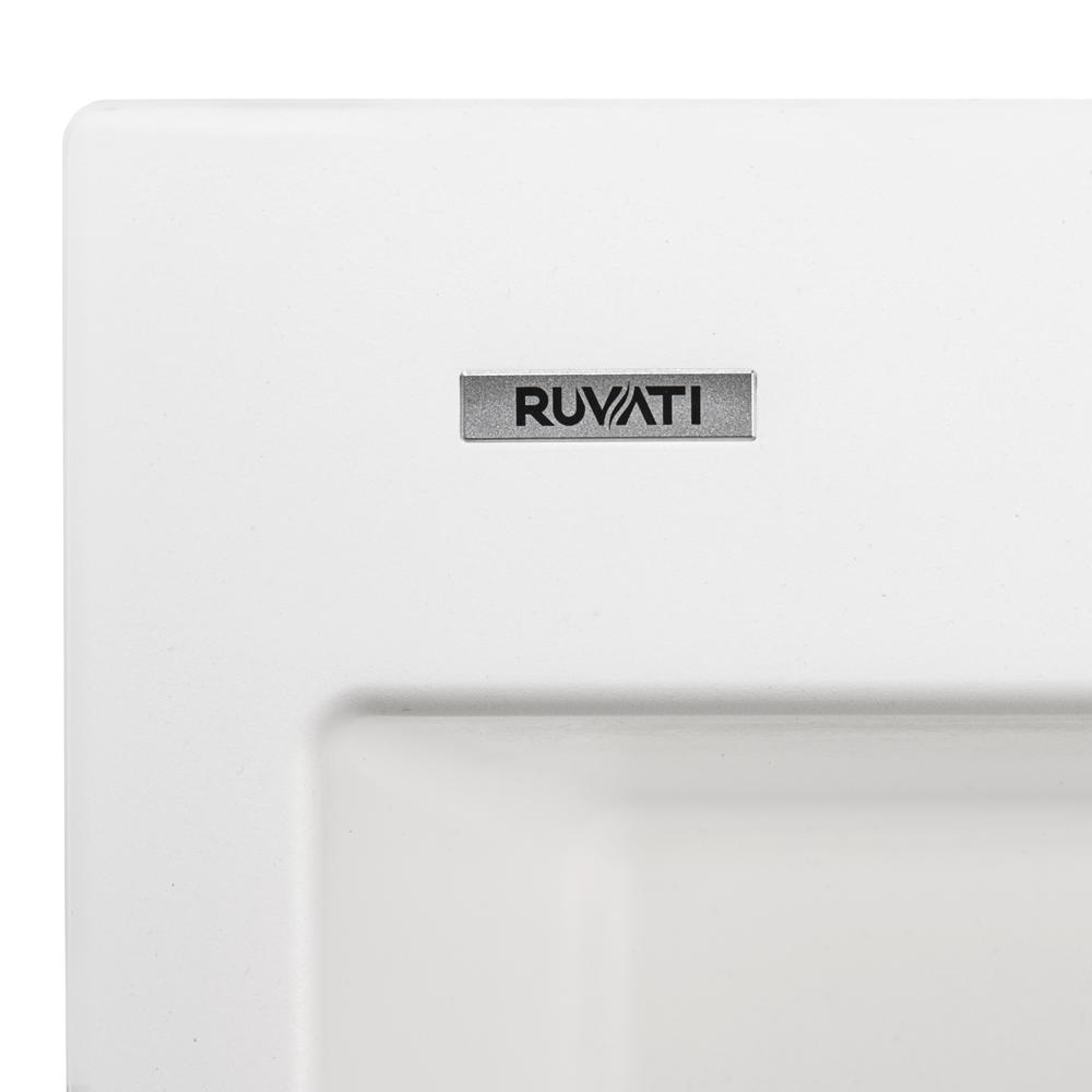 Drop-in Topmount Granite Composite Single Bowl Kitchen Sink - Arctic White. Picture 5