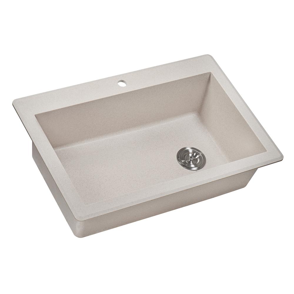 Ruvati 33 x 22 inch epiGranite Drop-in Topmount Single Bowl Kitchen Sink. Picture 2