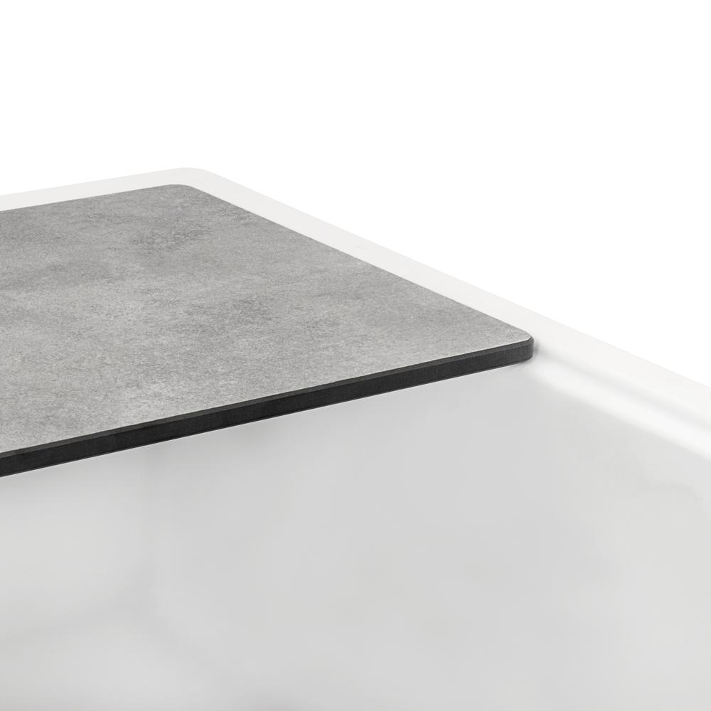 Granite Composite Workstation Drop-in Topmount Kitchen Sink  Matte White. Picture 4