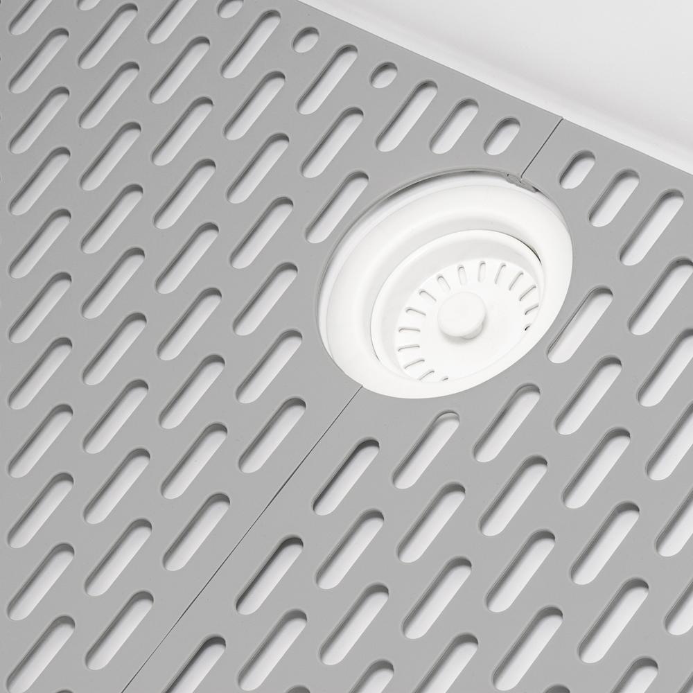 Granite Composite Workstation Drop-in Topmount Kitchen Sink  Matte White. Picture 6