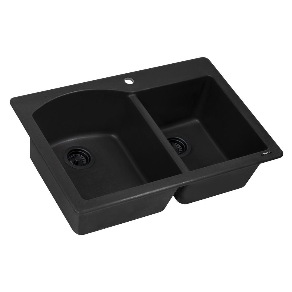 Ruvati 33 x 22 inch epiGranite Dual-Mount Double Bowl Kitchen Sink. Picture 4