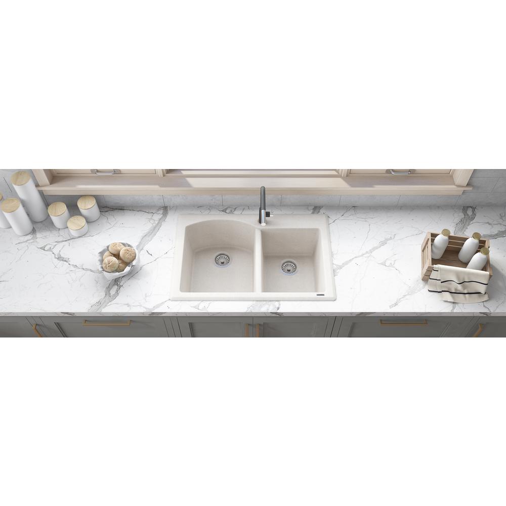 Ruvati 33 x 22 inch epiGranite Dual-Mount Double Bowl Kitchen Sink. Picture 4