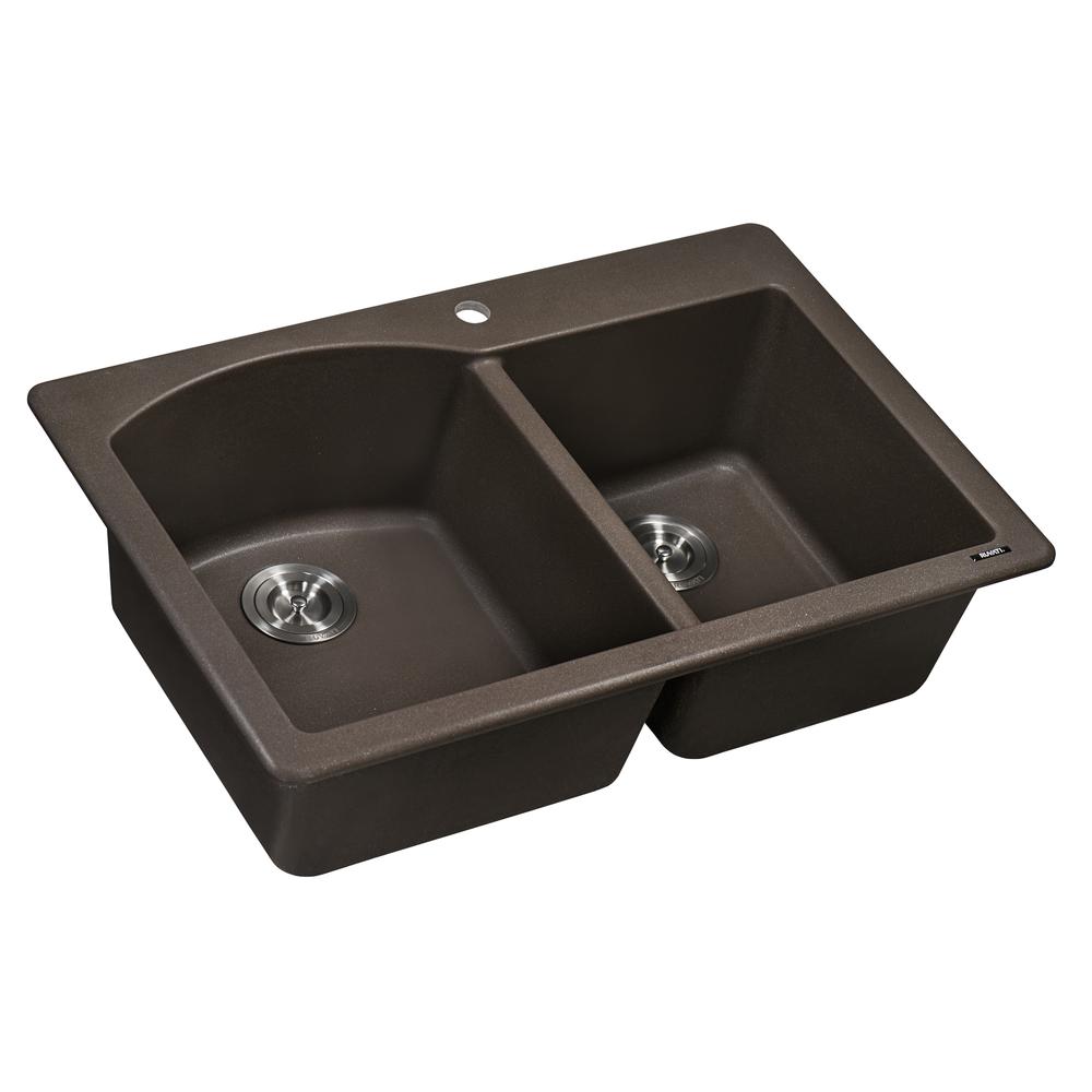 Ruvati 33 x 22 inch epiGranite Dual-Mount Double Bowl Kitchen Sink. Picture 3