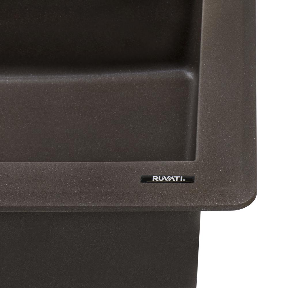 Ruvati 33 x 22 inch epiGranite Dual-Mount Double Bowl Kitchen Sink. Picture 11