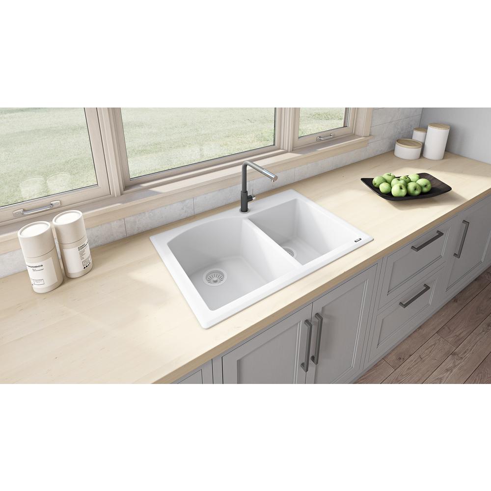 Ruvati 33 x 22 inch epiGranite Dual-Mount Double Bowl Kitchen Sink. Picture 4