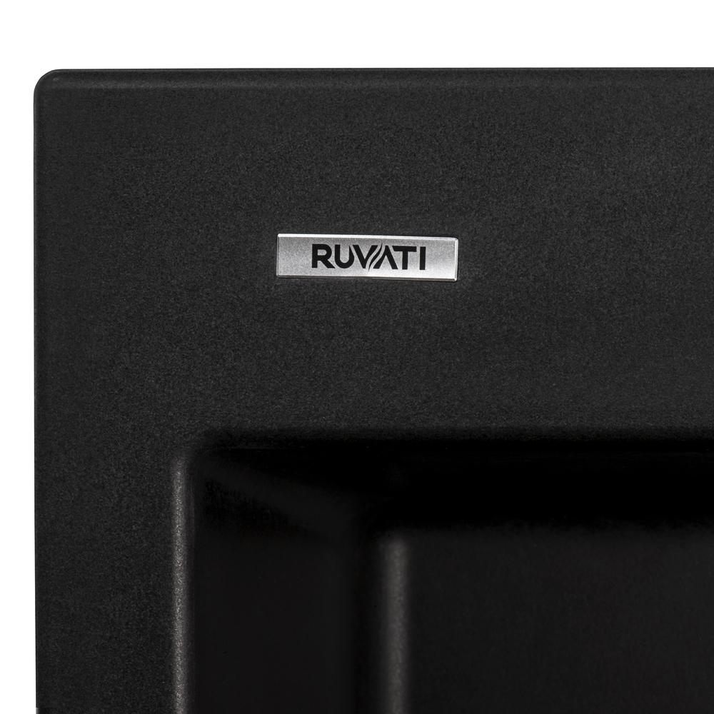 Ruvati 33 x 22 inch epiGranite Drop-in TopMount Double Bowl Kitchen Sink. Picture 9